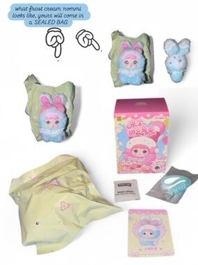 🎀 NOMMI “Frost Cream” Sweetheart Bunny Plush Pendant 🎀 • SEALED BAG